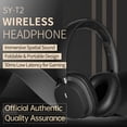 thumbnail image 3 of Wireless Bluetooth Headphones Over Ear,Hi-Fi Stereo Wireless Headphones Foldable/Wired/Wireless with Microphone/TF, Available for TV, Travel, Home Office Headset, Quick Charge 20 Hours Playtime Black, 3 of 10