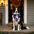 thumbnail image 4 of Pet Bandana, Halloween Purple Black Buffalo Plaid Haunted House Pattern, 1 Pack Washable Triangle Dog Cat Scarf, for Halloween Costume Party Pet Photo Prop Daily Wear Holiday Decoration, 4 of 6