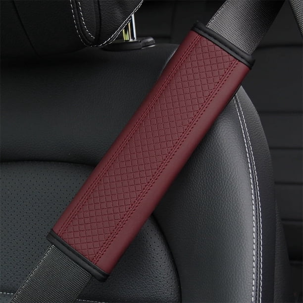 Almohadilla para el hombro para cinturón de seguridad de automóvil con relieve de cuero de fieltro de piel tridimensional, funda para cinturón de seguridad, accesorios para automóvil para evitar el