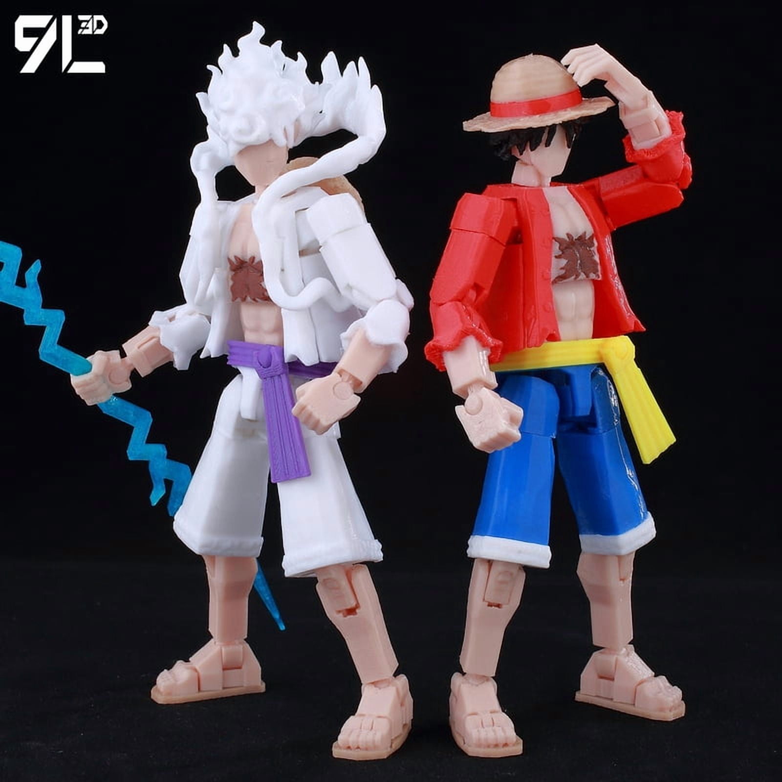 9L3D Printed Anime Characters Lucky 13 Zoro Dummy Action Figures Monkey D.Luffy Multi-Jointed Movable Shapeshift Mannequin Toys