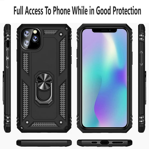 iPhone 11 Pro Max Case, [NOT FIT iPhone 11/ iPhone 11 Pro] Case, STARSHOP Drop Protection Ring Kickstand Cover- Black