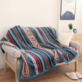 thumbnail image 2 of 127 x 152 cm (Colorful Stripes) Coral Fleece Blanket, Fluffy, Soft and Warm, Colorful Stripe Pattern, Travel Blanket, for Bedroom, Living Room, Office, 2 of 5