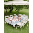 thumbnail image 4 of Outdoor Tablecloth with Umbrella Hole for Patio/Picnic/Party/Camping, Summer Orange Red Coral Waterproof Table Cloth Rectangle Table Cover Washable, Coastal Starfish Ocean Nautical (52"x 70"), 4 of 8