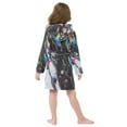thumbnail image 7 of FORMRS Niños Bathrobe Unisex Hooded Robe Soft Plush Pajamas Sleepwear, Size 2-3T, Black, 7 of 7