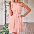 thumbnail image 2 of Sngxgn Women's Dresses V Neck Guest Party Dress(Pink,XL), 2 of 9
