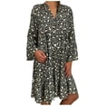 thumbnail image 2 of LSLJS Robe Décontractée pour Femmes Grande Taille Imprimé Manches Longues Col en V Bouton Mini Robe, 2 of 9