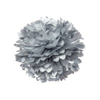 Tissue Paper Pom Pom (15-Inch, Silver) - For Baby Showers, Nurseries, and Parties - Hanging Paper Flower Decorations