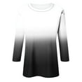 thumbnail image 4 of YUGYXL Trendy 3/4 Sleeve Shirts for Women Gradient Color Clothes Casual Crew Neck Lightweight Cozy Tshirts Ladies Tunics Fit Tees, 4 of 4