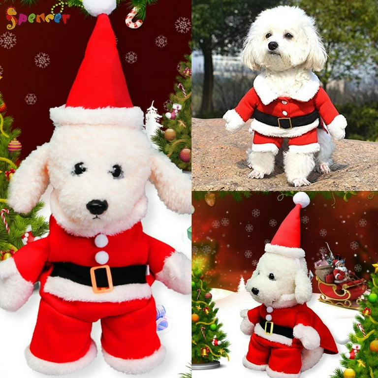 Dog Kitten Christmas Dress Dog Costume Santa Suit For Cats Amazon