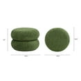 thumbnail image 6 of Nest 19.5" Low Round Upholstered Ottoman, Moss Green, 6 of 7