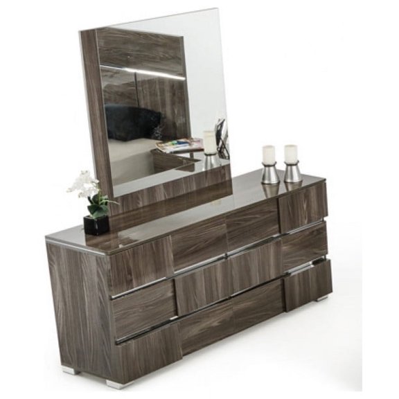 39" Ebony MDF  Veneer  and Glass Mirror