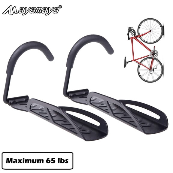 Ayamaya Vertical Bike Rack ,Durable Steel Bike Stand , Bike Wall Mount for Indoor Garage Storage & Organization,Hold up to 65 lb, Easy Installation Bicycle Wall Hook with Screws[2 PACKS]