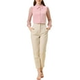 thumbnail image 2 of INSPIRE CHIC Women's Chiffon Textured Sheer Sleeve Button Down Work Shirt L Pink, 2 of 6