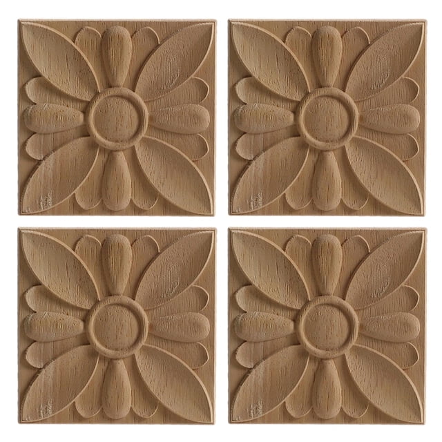 Adornos de apliques tallados creativos, accesorios para manualidades DIY, escultura tallada, calcomanía de para armario, oficina, escritorio, 8 estilo Sunnimix Aplique tallado en madera