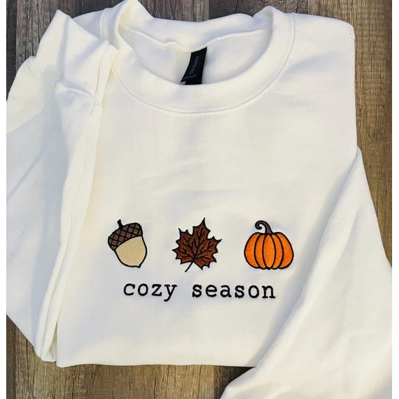 Pumpkin Fall Season Embroidered Sweatshirt