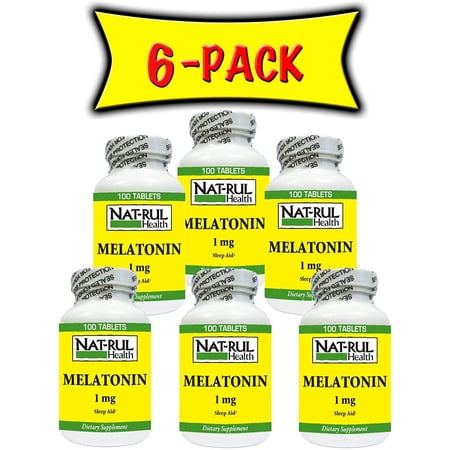 NAT-RUL Melatonin 1mg - 100 Tablets 6 Pack