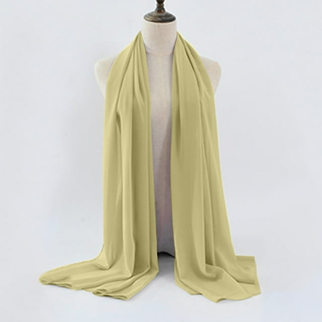 Châle Doux Uni pour Femmes Baotou Perle Chiffon Châle Hijab Musulman