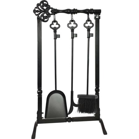 

Dagan 1370 Key Design Fireplace Tool Set Black - 4 Piece