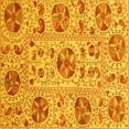 thumbnail image 1 of Ahgly Company Machine Washable Indoor Square Oriental Yellow Modern Area Rugs, 3' Square, 1 of 4
