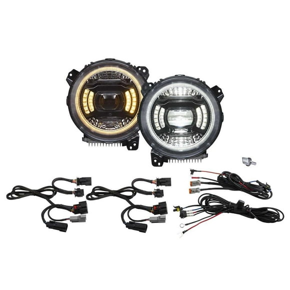 Diode Dynamics Headlight Assembly DD5165 Elite Max Series; LED Bulb; Bi-LED Projector With Daytime Running Light/Amber Turn Signal; 9 Inch Round Luxeon Z ES LED Bulbs