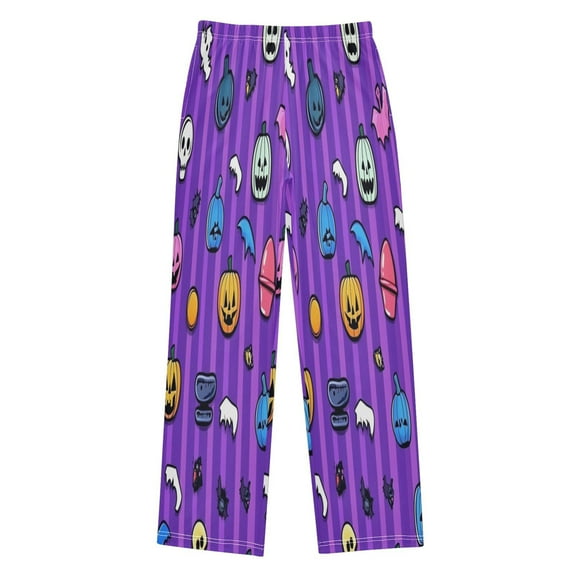 Kids' Pajama Pants Soft Relaxed Fit Sleep Pants Lounge Pants with Pockets Halloween-themed Cartoon Style X-Large