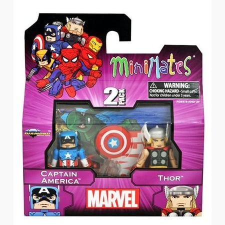 MiniMates: Marvel Best of Series 1 Captain America and Thor Mini Figure (Best Toys On The Market)