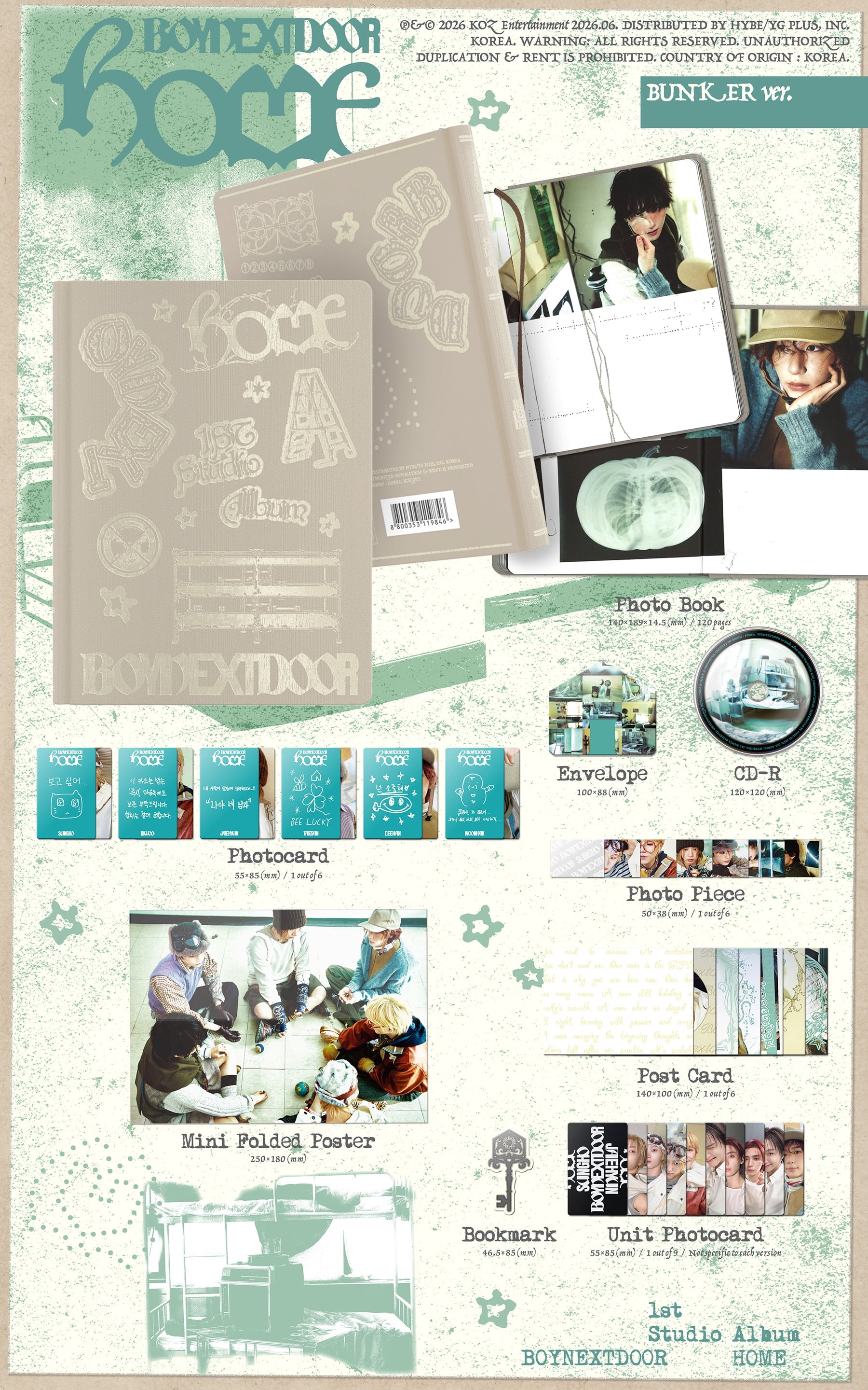 Boynextdoor - 1st STUDIO ALBUM 'HOME' (BUNKER ver.) (Walmart Exclusive) - CD