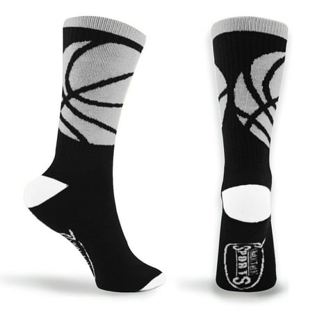 

Basketball Woven Mid-Calf Socks - Ball Wrap (Black/White)