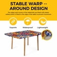 thumbnail image 4 of Boho Blue Flower Table Cloths for 4 Foot Rectangle Tables, Spring Bohemia Chic Red Yellow Floral Patio Waterproof Elastic Fitted Tablecloths, Washable Rectangular Table Cover for Camping, 4 of 8