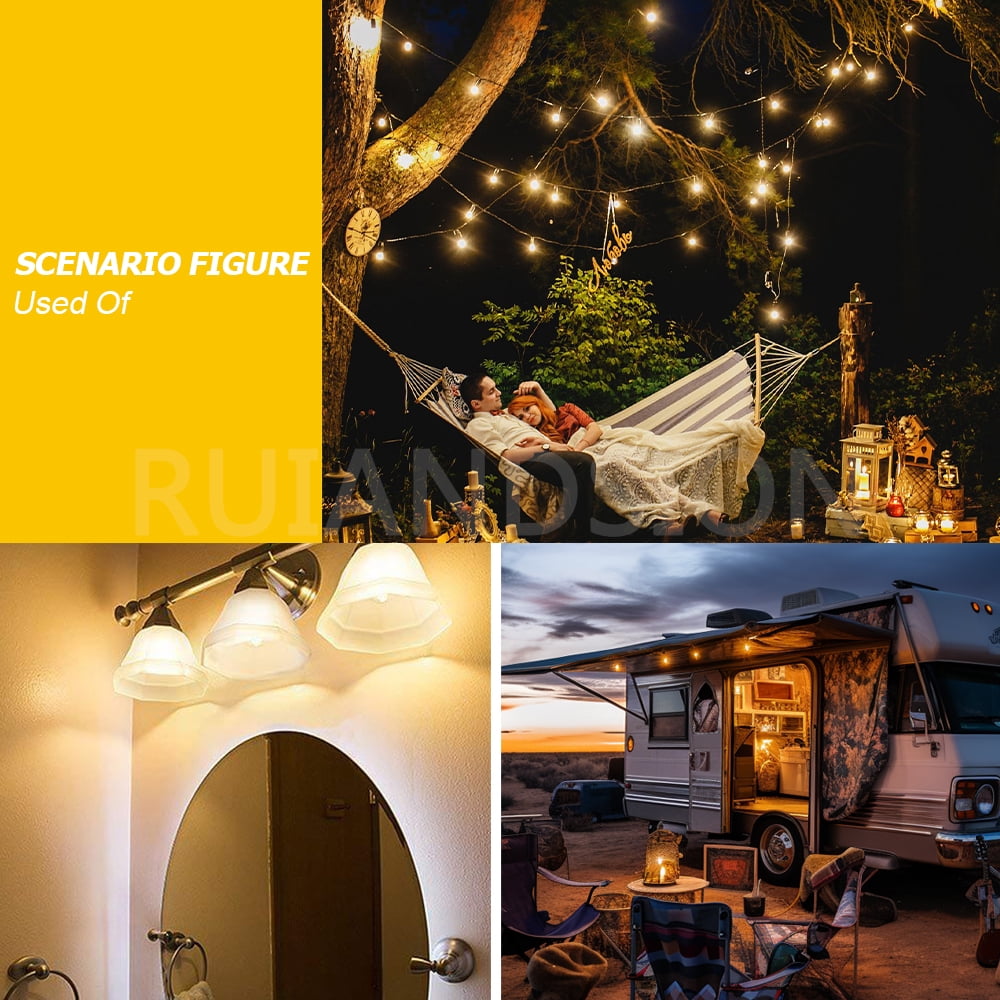 Ruiandsion 12-24V G40 LED Bulbs, 2700K Warm White, E27 Base, Flicker-Free, 5-Pack For Garden, Camping, And Children's Room Decor
