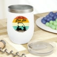 thumbnail image 2 of Time to Par Tee Pun with a Cart or Buggy & Vintage Colors, Golf Player, Golfing or Golfer Themed Merch Gift, White 12oz Insulated Wine Tumbler, 2 of 5