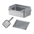 thumbnail image 4 of Caja de arena para gatos Yinane acero inoxidable grande interior gris claro, 4 of 8