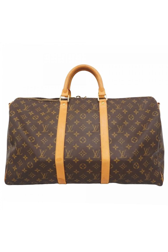 Pre-Owned Louis Vuitton Monogram Keepall Bandouliere 50 Boston Bag M41416 Brown Men's and...