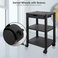 thumbnail image 2 of Support d'Imprimante à 3 Niveaux avec Tiroir Chariot d'Imprimante Mobile avec 4 Roues Pivotantes, 2 of 3