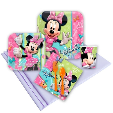 Minnie Birthday Party Deluxe Tableware Kit Serves 8 Party