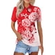 thumbnail image 1 of Fiudx Ofertas Relámpago Blusa con Botones y Cuello Vuelto de Manga Corta con Estampado Cómodo E Informal para Mujer a La Moda, 1 of 5
