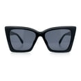 thumbnail image 4 of Womens Oversized Square Rectangular Plastic Retro Gothic Sunglasses All Black, 4 of 8