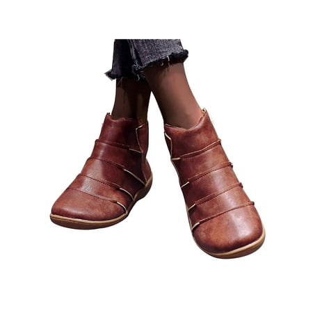 flat slip on ankle boots