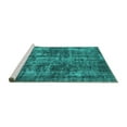 thumbnail image 2 of Ahgly Company Machine Washable Indoor Rectangle Oriental Turquoise Blue Industrial Area Rugs, 2' x 5', 2 of 4