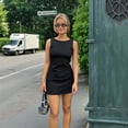thumbnail image 6 of Women'S Summer A-Line Sleeveless Boat Neck Mini Dress Club Party Little Short Dresses, 6 of 8