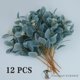 thumbnail image 2 of Nvzi 12 tallos artificiales de eucalipto, hojas de eucalipto de seda sintética de 50 cm con bayas, plantas verdes y decoraciones florales (azul cielo), 2 of 5