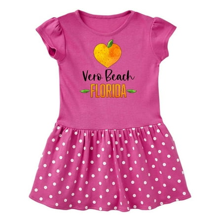 

Inktastic Vero Beach Florida Orange in Heart Gift Baby Girl Dress