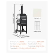 Outdoor Pizza Oven 12, Pellet Wood Fired Pizza Oven, 1000°F, Portable Pizza Maker with Wheels, Wood Burning Oven for Pizza, Bread, BBQ