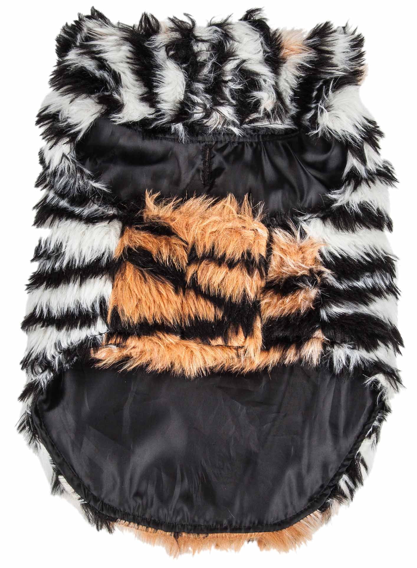 Pet Life ® Luxe 'Tigerbone' Tiger-Patterned Mink Fashion Fur Dog Jacket