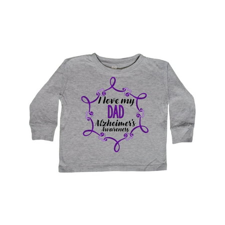 

Inktastic I Love My Dad Alzheimer s Awareness with Purple Hearts Gift Toddler Boy or Toddler Girl Long Sleeve T-Shirt