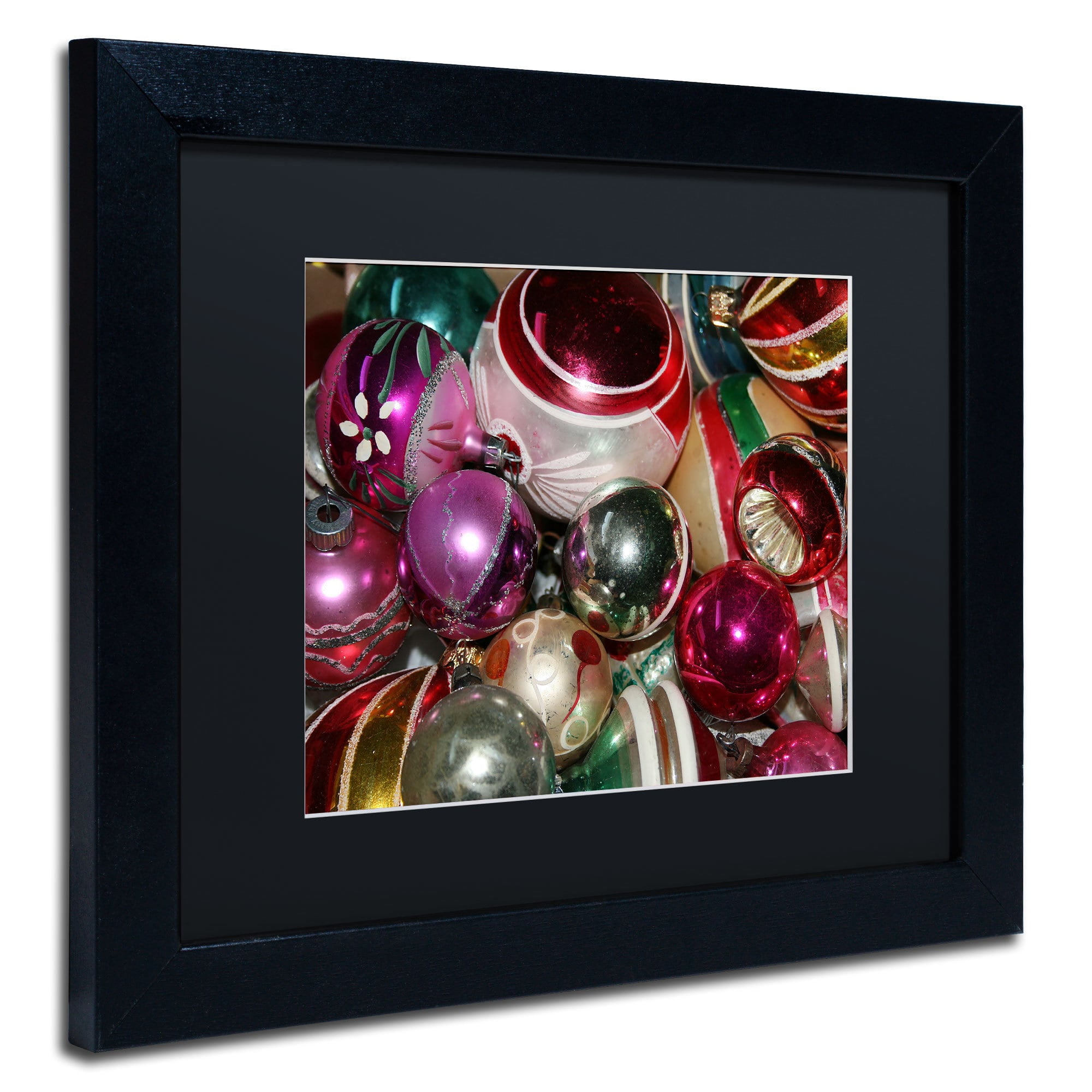 Trademark Fine Art "Vintage Christmas" Canvas Art by Patty Tuggle, Black Matte, Black Frame