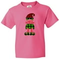 thumbnail image 3 of Inktastic Merry Christmas Elf in Red and Green Plaid Youth T-Shirt, 3 of 5