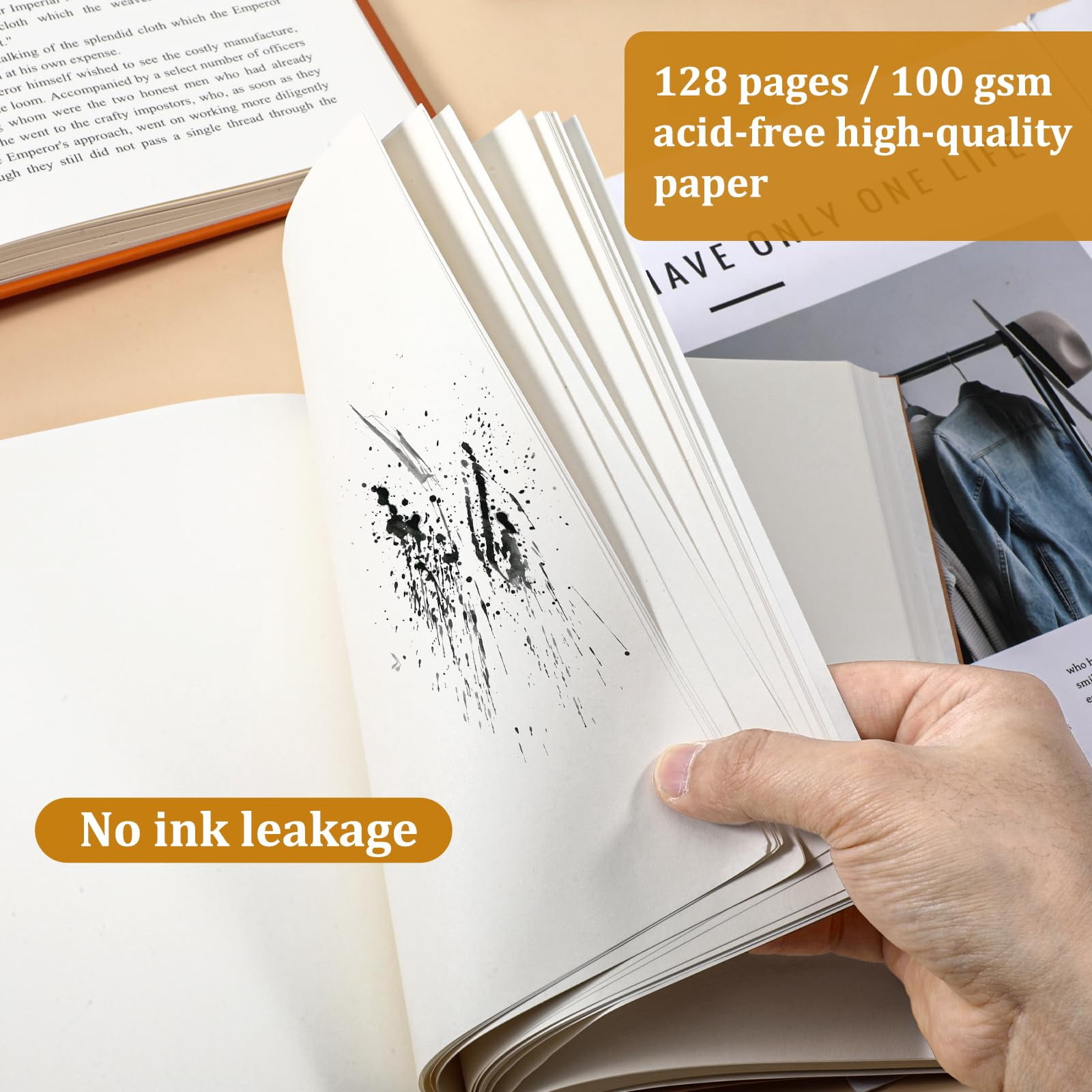 8 Pcs 5.5" X 8.25" Paper Hardcover Sketchbook Blank Notebook Bul  128 Sheets/256 Pages (100gsm) Unlined A5 Size Acid Free Drawing Sketch Books For Adult Office Travelers Journal Supplies