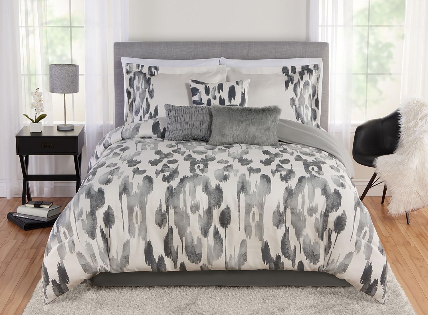 Faux Suede Ikat Comforter Set