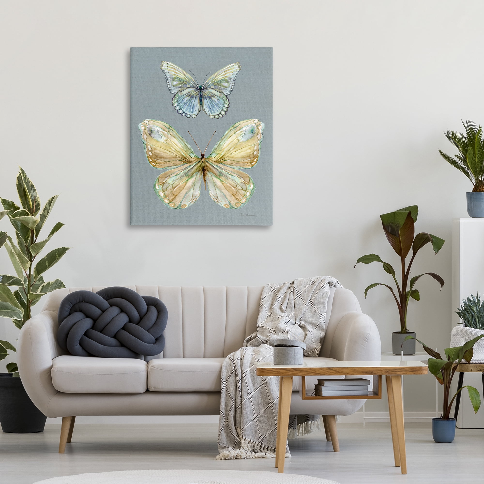 Stupell Industries Delicate Butterflies on Slate Canvas Wall Art, design by Carol Robinson